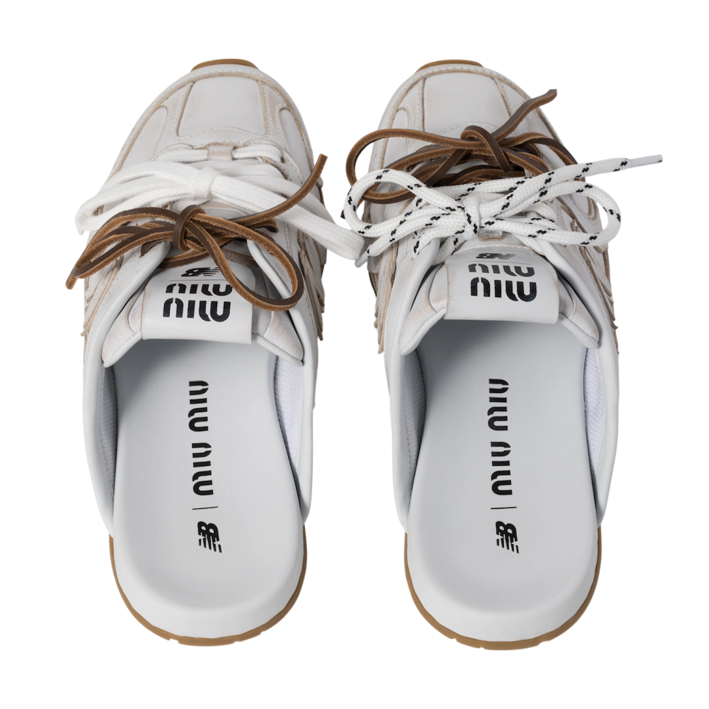 حذاء نيو بالانس × ميو ميو 530 SL ديكو من جلد العجل باللون الأبيض