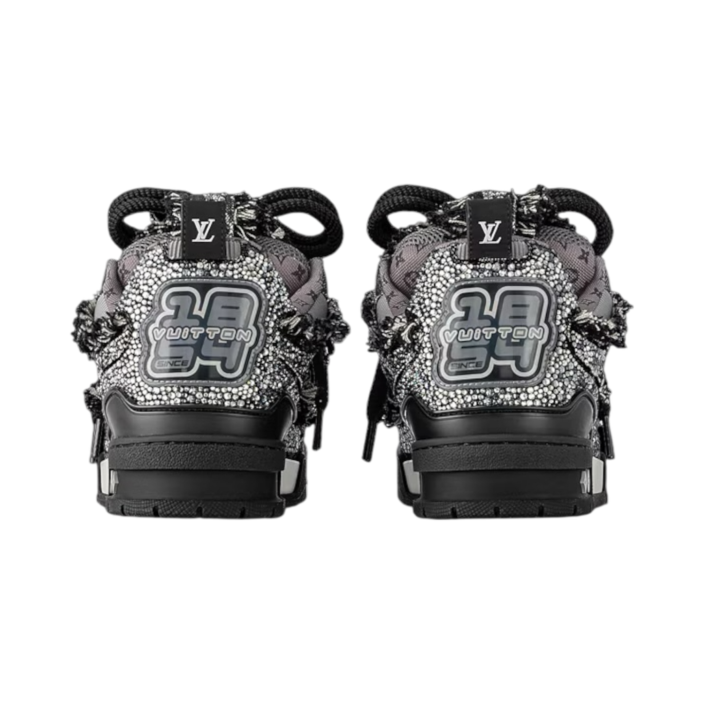 حذاء التزلج من لويس فويتون بنقشة سواروفسكي السوداء