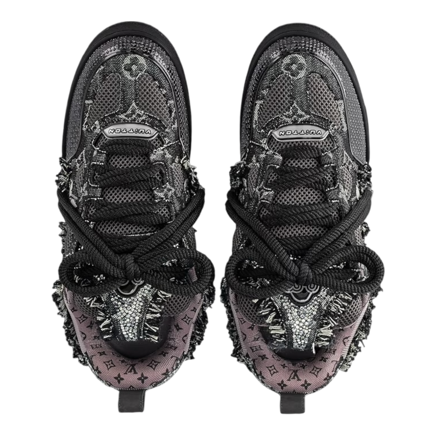 حذاء التزلج من لويس فويتون بنقشة سواروفسكي السوداء