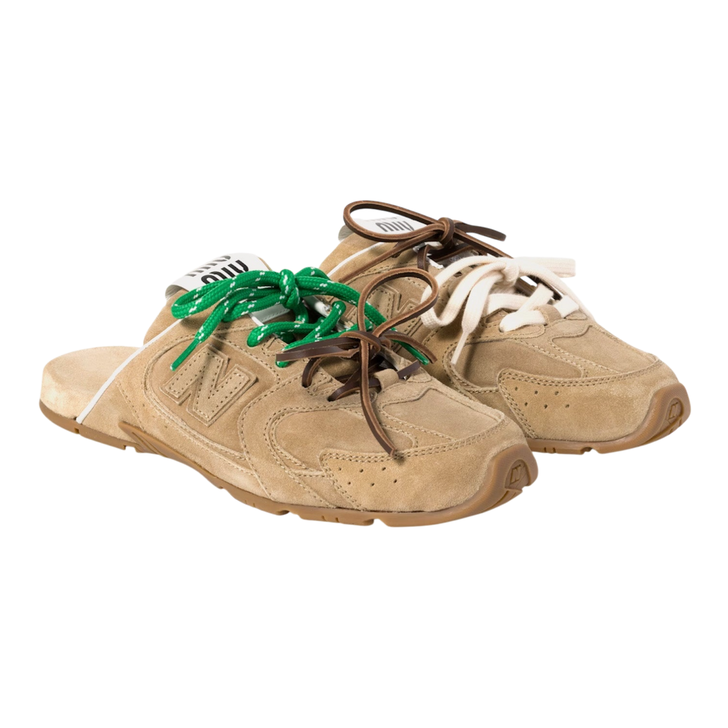 حذاء نيو بالانس X ميو ميو 530 SL من جلد الغزال الباهت بلون "إيكرو"