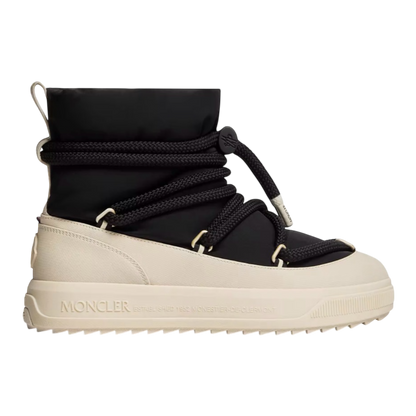 حذاء مونكلير مونبولس ذو الرقبة القصيرة المبطنة باللونين الأسود والأبيض