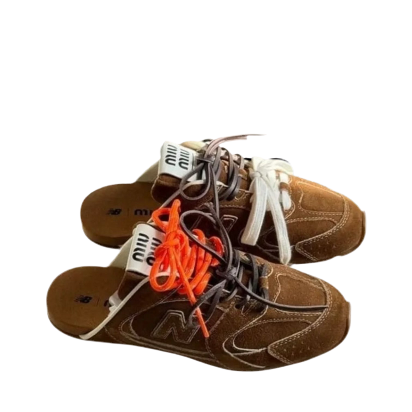 حذاء نيو بالانس × ميو ميو 530 SL ديكو من جلد العجل باللون البني الداكن